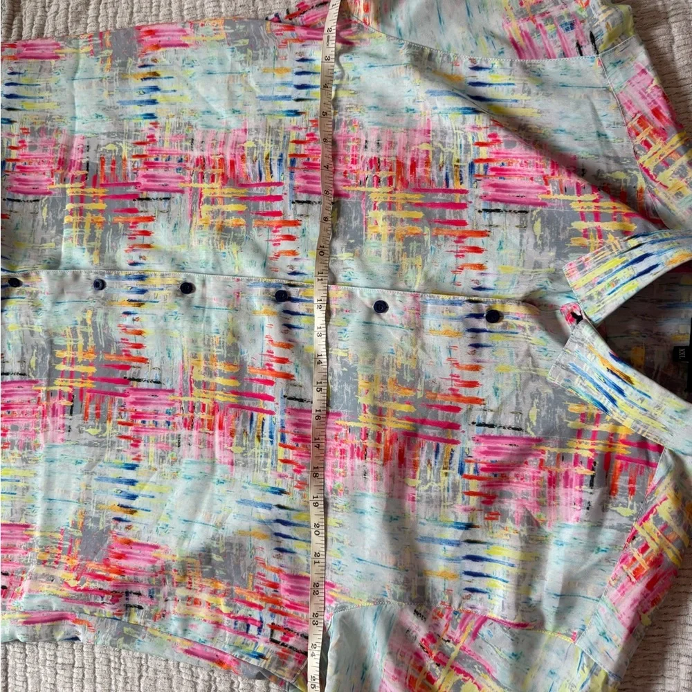 Bassike Men's Multicolor Abstract Button Down Shirt - Picture 2 of 4
